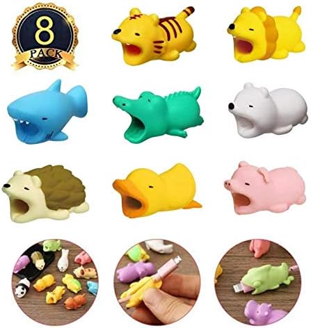 PINCHUANG 8 Pieces Cute Cable Animal Bites Various Animal Shapes Cable Accessory for Phone Cables Protects