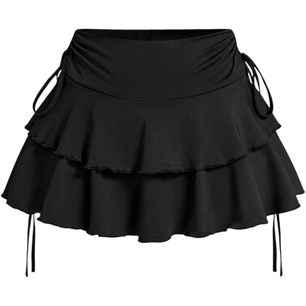 Amazon.com: MakeMeChic Women's Bow High Waist Pleated A Line Mini