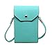 PU Leather 2 Layers Vertical Cellphone Pouch Bag with Shoulder Strap and Magnetic Button for Apple iPhone Samsung Galaxy and Other Smartphone Green
