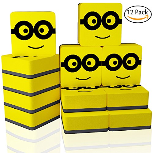 Hibery 12 Pcs Dry Erase Erasers, Magnetic Whiteboard Eraser for White Boards Dry Eraser for Home, Office, School, Classroom
