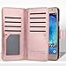 UrbanDrama for Samsung Galaxy J7 2015 Case Galaxy J7 Wallet Case, Glitter Shiny Faux Leather Magnetic Closure 9 Credit Card Slots Cash Holder Protective Case for Samsung J7 5.5 inch, Rose Gold