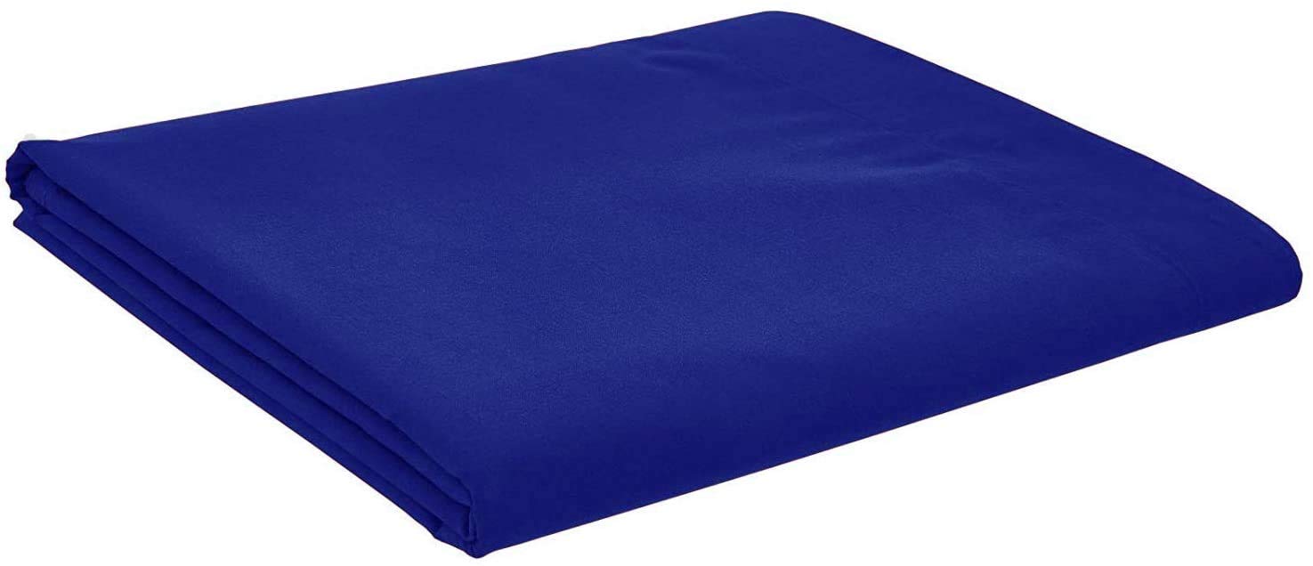 British Home Bedding - Plain Polycotton Percale Flat Bed Sheets - Premium Deluxe Hotel Quality (Royal Blue, Double)