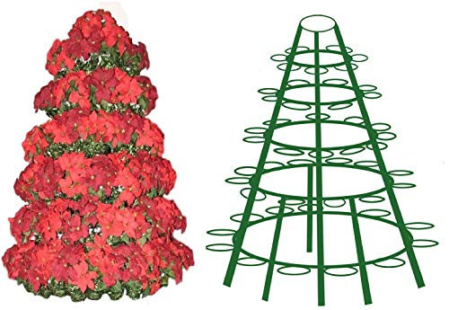 Creative Displays Full Round Poinsettia Tree Rack Display 1056 – Freestanding Vertical Garden Frame | Great for Poinsettias, Flowers, Potted Plants, Succulents, and More (5.5 Ft)