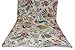 Stunning White Multicolor Mukut Print King Size Kantha Quilt, Kantha Blanket, Bed Cover, King Kantha bedspread, Bohemian Bedding Size 90x108 Inch