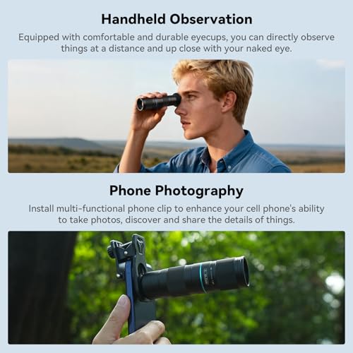 Evil eye 5-10X Zoom Telephoto Lens for Smartphone, Telephoto Photography Lens with Universal Clip, Aluminum Phone Camera Lens Kit, Phone Lens Attachment Fit for iPhone & Android Phone