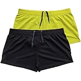 palglg Mens Bodybuilding Shorts 3 Inch Inseam Drawstring Closure Cotton