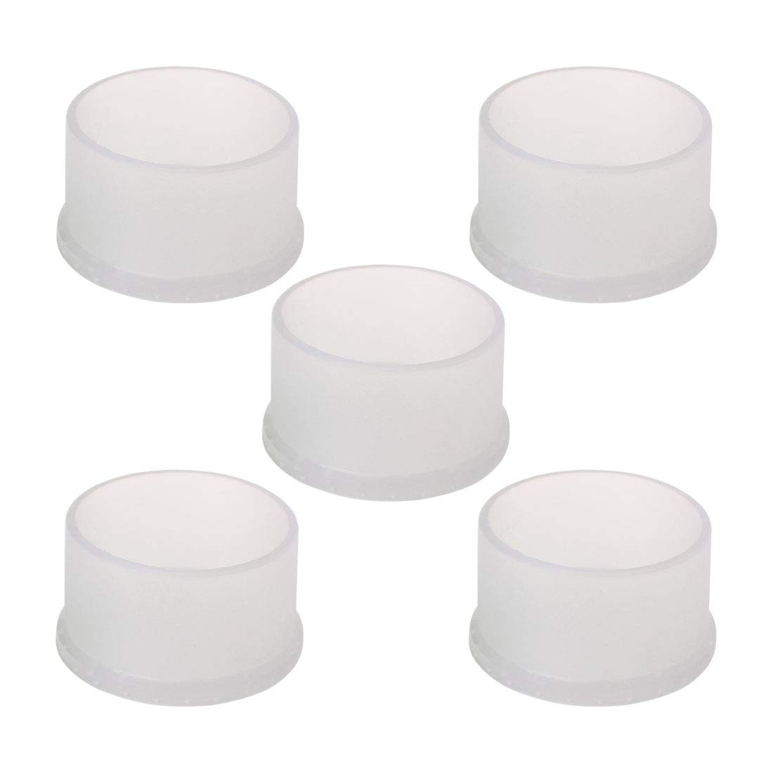 sourcingmap Clear PVC Chair Leg Caps End Tip Feet Cover Furniture Glide Floor Protector 5pcs 2" 50mm Inner Diameter, Reduce Noise Prevent Scratch