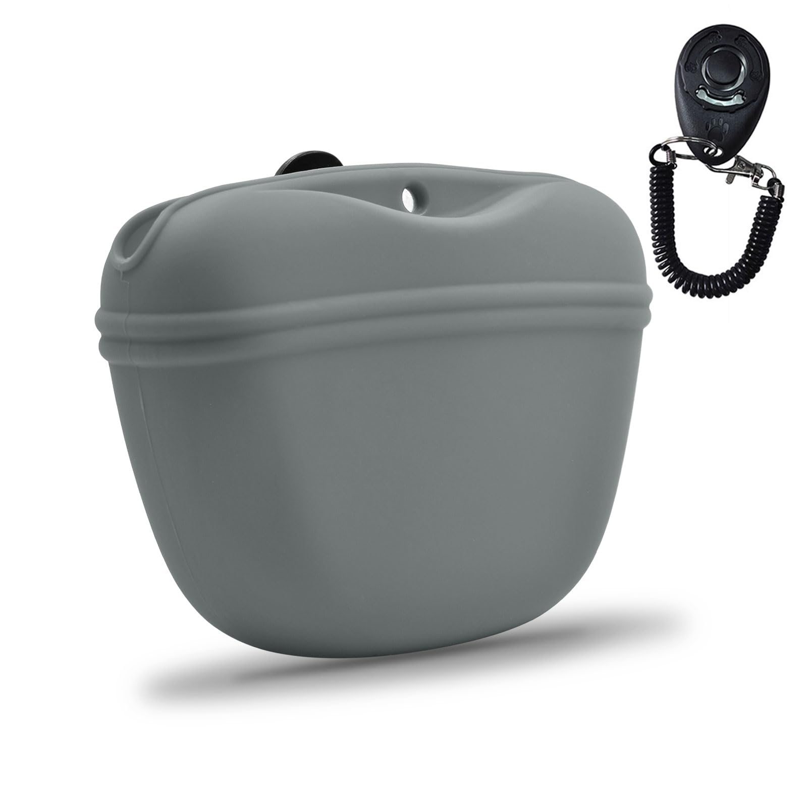 AUDWUD Silicone Dog Treat Pouch,Clip on Portable Training Container,Convenient Magnetic Buckle Closing and Waist Clip,No BPA