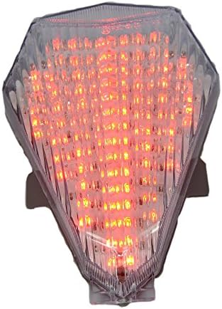 Fit Yamaha 2006-2007 R6; Clear LED Rear Lamp Brake Tail Light +Integrated Turn Signal Indicators
