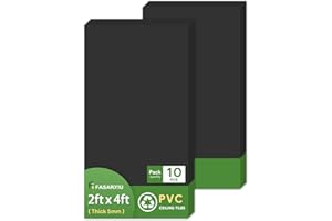 Fasarxiu 10 Pack Black Smooth Drop Ceiling Tiles Waterproof High-Grade PVC Ceiling Tiles 2ft x4ft Fire-Rated - Easy Drop-in Installation - Cover 80 Sq.ft