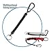 Shelure Black Fishing Lanyard Accessories Plastic Retractable Coiled Tether with Carabiner for Pliers Lip Grips Tackle Fish Tools (Pack of 8)