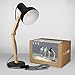 Tomons Wood Adjustable Head Desk Lamp, Designer Table Lamp, Reading Lights, Study Lamp, Work Lamp, Office Lamp, Bedside Nightstand Lamp - Black