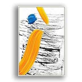 Framed Canvas Wall Art for Living Room, Bedroom Colored Brush Canvas Prints for Modern Home Decoration Ready to Hang - 16"x24" inches