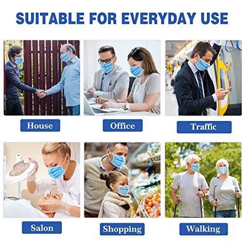 Supsiah Face Mask Disposable, Blue, Pack of 50
