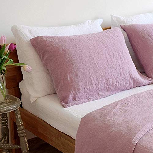 Linen & Cotton Pillowcase ALICIA, 100% Stonewashed Linen - 50 x 70cm (Lilac) — image 1