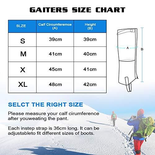 PESTON Waterproof Leg Hiking Gaiter for Outdoors - Thumbnail 4