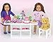 18 Inch Doll Concession Table Painted White, 2 White Chairs & 3 Interchangeable Signs/2 Removable Poles, Perfect for American Girl Doll Furniture & More! Doll Table & Chair Set/Concession Stand