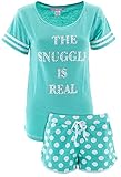Love Loungewear Juniors Sports Style Top Cotton Short Pajamas