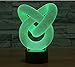 YANGHX 3D Illusion Lamp Circles Modern 100~240v Night 7 Color Change LED Desk Table Light lamp (Color: Multicolor)