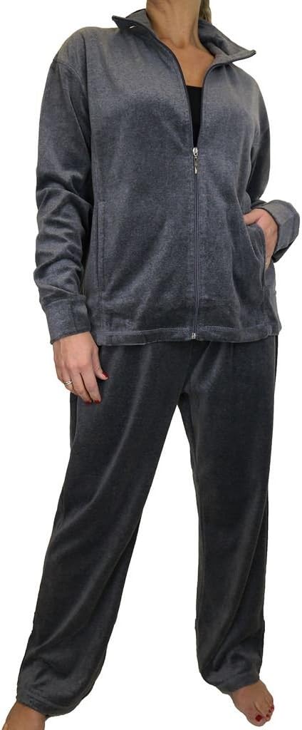 icecoolfashion Plus Size Fuller Figure Curvy Womens Velour Tracksuit