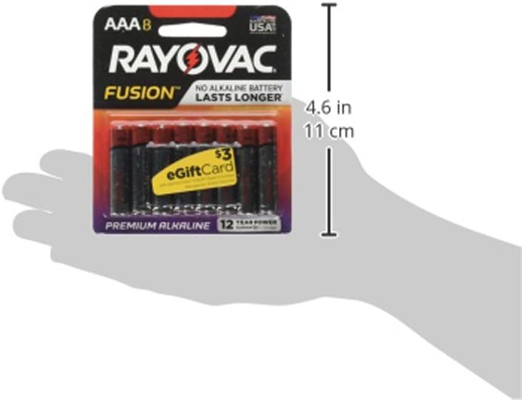 Rayovac Fusion AAA Batteries, Premium Alkaline Triple A Batteries, 8 Count: Home Audio & Theater