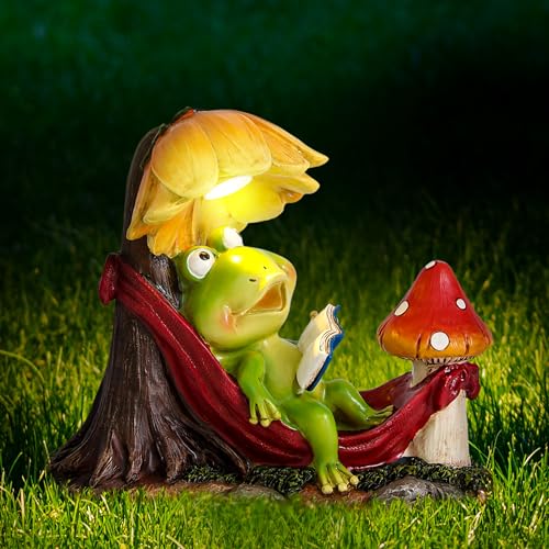 Leekung Solar Frog Garden Decor Frog Figurine
