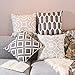 baibu Pack of 4 Grey Embroidered Throw Pillow Cover, 100% Cotton Decor Sofa Throw Pillow Case Square Cushion Cover for Couch Sofa 18x18 inch/4PCS