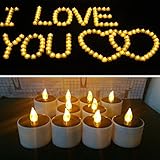 Solar Power LED Light, GLISTENY 6 PCs Amber Flickering Flameless Candles Nightlight Solar Powered Plastic Camping Energy Candle for Outdoor Camping Emergency