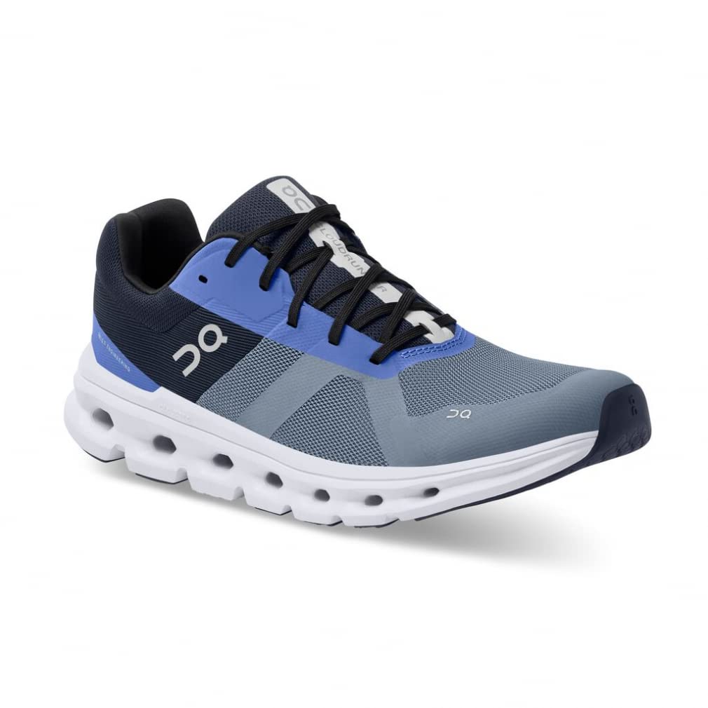 Photo 1 of On Men's Cloudrunner Sneakers, Metal/Midnight, Blue, 10.5 Medium US