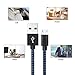 Micro USB Cable,Akaho 3Pack 6FT Long Nylon Braided High Speed 2.0 USB to Micro USB Charging Cables Android Fast Charger Cord for Samsung Galaxy S7 Edge/S6/S4,Note 5/4/3,HTC,Tablet(Black Blue)