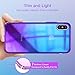 RAXFLY Compatible iPhone X Phone Case Stylish Gradual Colorful Ultra Thin Electroplating Mirror Transparent Clear Hard Back Cover (iPhone X XS Purple)