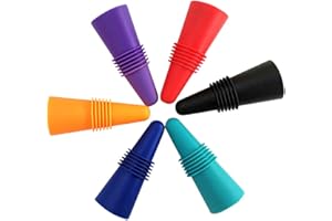 6PCS Wine Stoppers, AK1980 Silicone Reusable Sparkling Wine Bottle Stopper and Beverage Bottle Stopper with Grip Top for Keep the Wine Fresh