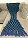 Handmade Knitted Mermaid Tail Blanket，T-tviva All Seasons Warm Bed Blanket Sofa Quilt Living Room Sleeping Bag for Kids and Adults (72.8