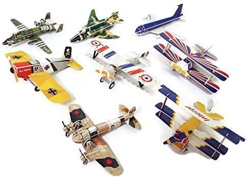 3D Airplane Puzzles, Set of 4, 2 Planes per Puzzle