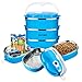 Spill Proof Dog Cat Travel Bowl Portable 304 Stainless Steel Multiple Layers Pet Water Food Storage Container with Invisible Handle for Pet Outdoor Traveling Raised Feeding (3 Layer)
