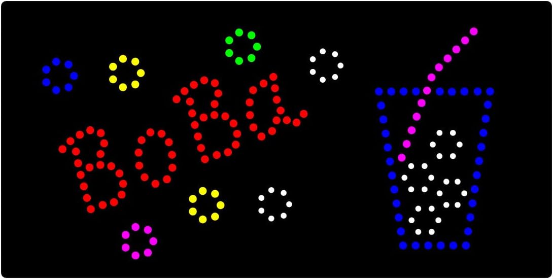 LED Boba Tea Sign for Business, Super Bright LED Open Sign for Bubble Tea Electric Advertising Display Sign for Bubble Tea Business Shop Store Window Home Decor. (HSB0216)