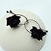 RareLove Vintage Black Rose Flower with Teardrop Beads Dangle Hoop Earrings