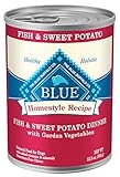 Blue Buffalo Homestyle Recipe Natural Adult Wet Dog Food, Fish & Sweet Potato 12.5-oz can (Pack of 12)
