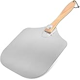 Luvan Aluminum Metal Pizza Peel with Foldable Wooden Handle,12x14 Inch Aluminum Pizza Peel,Pizza Paddle Foldable Pizza Spatula Paddle for Oven,Baking Homemade Bread
