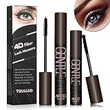 4D Silk Fiber Lash Mascara, Fiber Lash Mascara Waterproof, Natural Fiber Mascara For Thickening & Lengthening Your Lashes, Waterproof, Smudge Proof, Long-Lasting