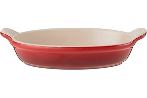 Le Creuset Stoneware Heritage Oval Au Gratin, 24 oz. (8"), Cerise