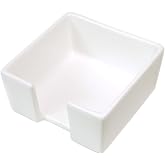 HANKOR Ceramic Sticky Note Holder, 3 x 3 Sticky Note Dispenser, Notepad Holder for Desk, Office Essentials Organizer (White)