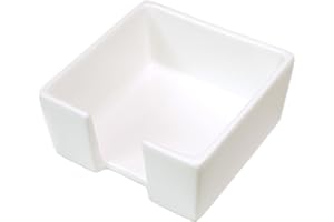 HANKOR Ceramic Sticky Note Holder, 3 x 3" Sticky Note Dispenser, Notepad Holder for Desk, Office Essentials Organizer (White)