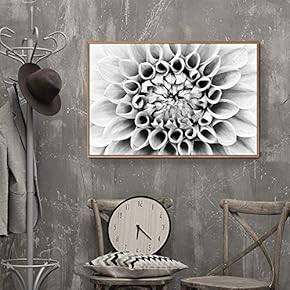 Floating Framed Canvas Wall Art for Living Room, Bedroom Black Flower Canvas Prints for Home Decoration Ready to Hang - 16x24 inches