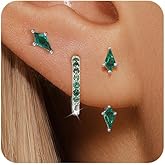 Angelady 3 Pairs Gold Hoop Earrings Set for Women, 14K Small Huggie Earring for Multiple Piercing Hypoallergenic Earring Stacks Trendy Jewelry, Dainty Sun Kite Stud Earrings for Women's Gifts