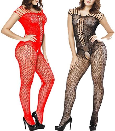 VivilY 2Pack Womens Body Stocking Fishnet Lingerie Fishnet Stoking Tights