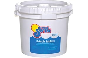 In The Swim 3 Inch Stabilized Chlorine Tablets for Sanitizing Swimming Pools - Individually Wrapped, Slow Dissolving - 90% Available Chlorine - Tri-Chlor - 25 Pounds