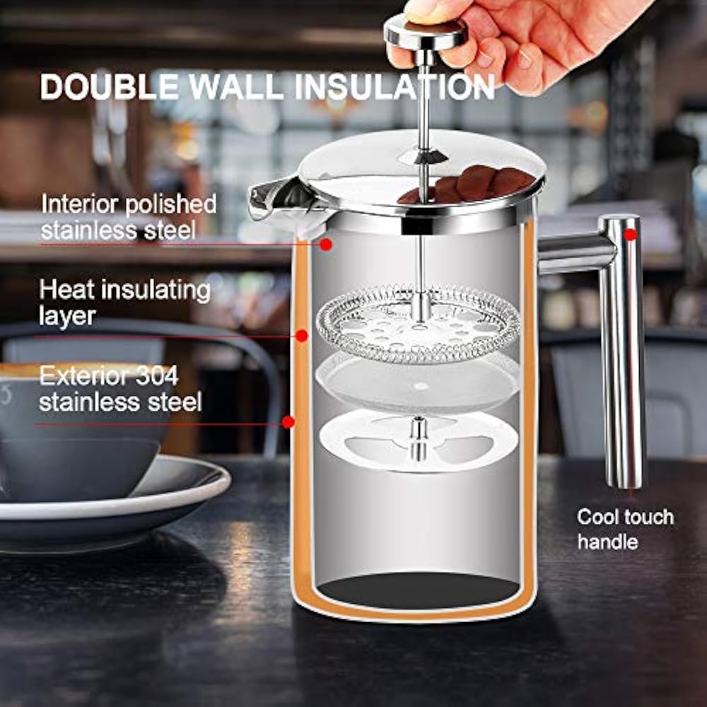 Secura French Presses Stainless Steel Coffee Maker 18/10 ...