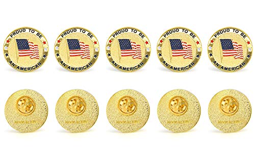 TONOS Round American Flag Pin -Pround to Be an American Pin 10 Pack