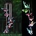 SINLOOG Solar Wind Chimes Outdoor, Solar Lights Wind Chime Solar Powered LED Hanging Lamp Solar Mobile Wind Chimes for Outdoor Garden Decoration (Butterfly)